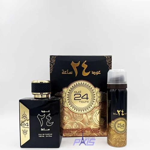 عطر ادکلن عود 24 ساعة زنانه با اسپری ارض الزعفران  oud 24 with Spray hours ard al zafaran